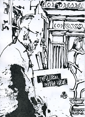 Drawing made in The Long Hall pub, Dublin