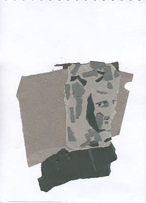 Collage of carverd head, O'Donavan Rossa Bridge, Dublin